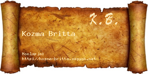 Kozma Britta névjegykártya